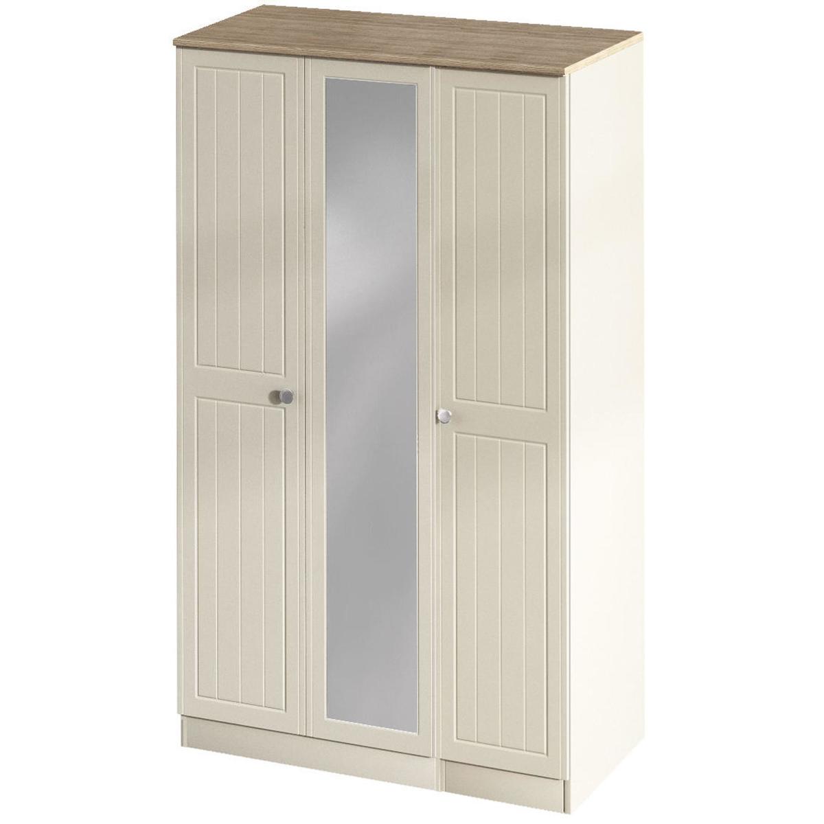 Vienna Triple Mirrored Wardrobe Grey – image 2