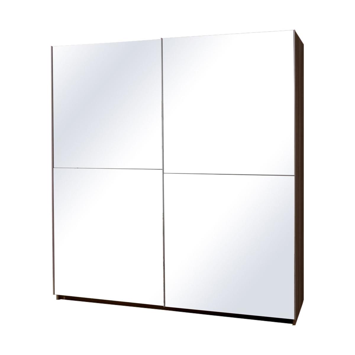 Queen 2 Door Mirrored Sliding Wardrobe White