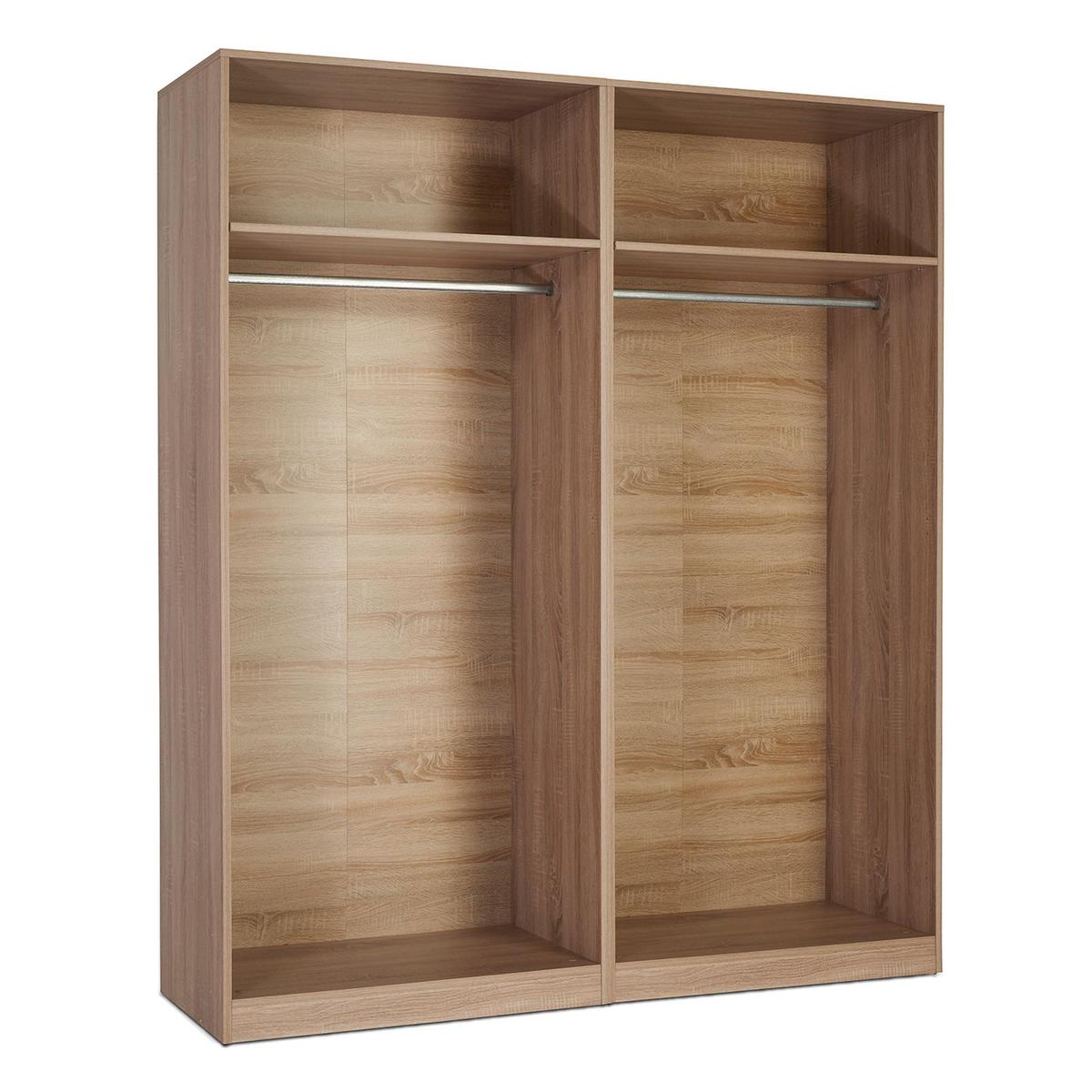 Hyde 4 Door Mirrored Wardrobe White/Natural – image 2