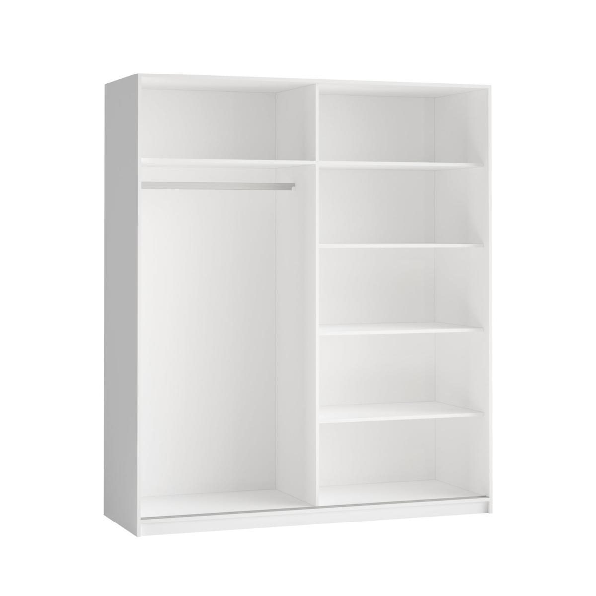 Lincoln 180cm Sliding Mirrored Wardrobe White – image 3