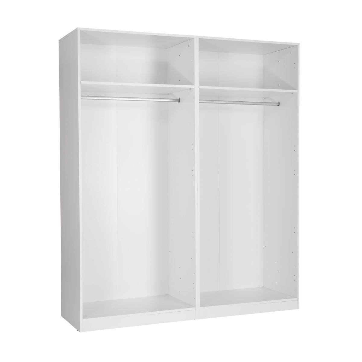 Euston 4 Door Mirror Wardrobe White and Brown – image 2