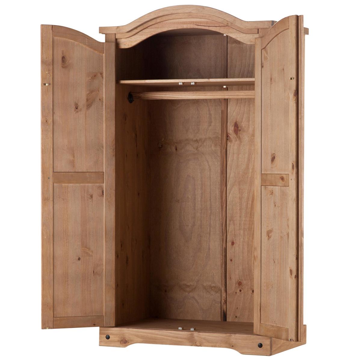 Corona Pine Curved Top Wardrobe Brown – image 2