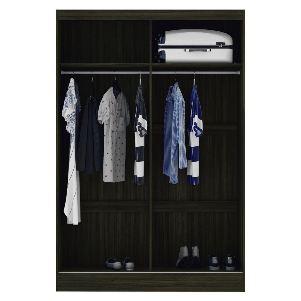 Lynx 2 Door Sliding Mirrored Wardrobe Natural/Black – image 2