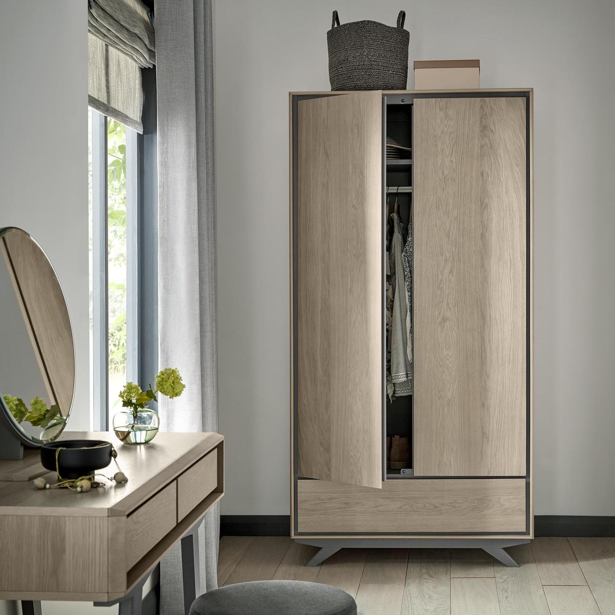 Brunel 2 Door Wardrobe Mid Oak (Brown) – image 3