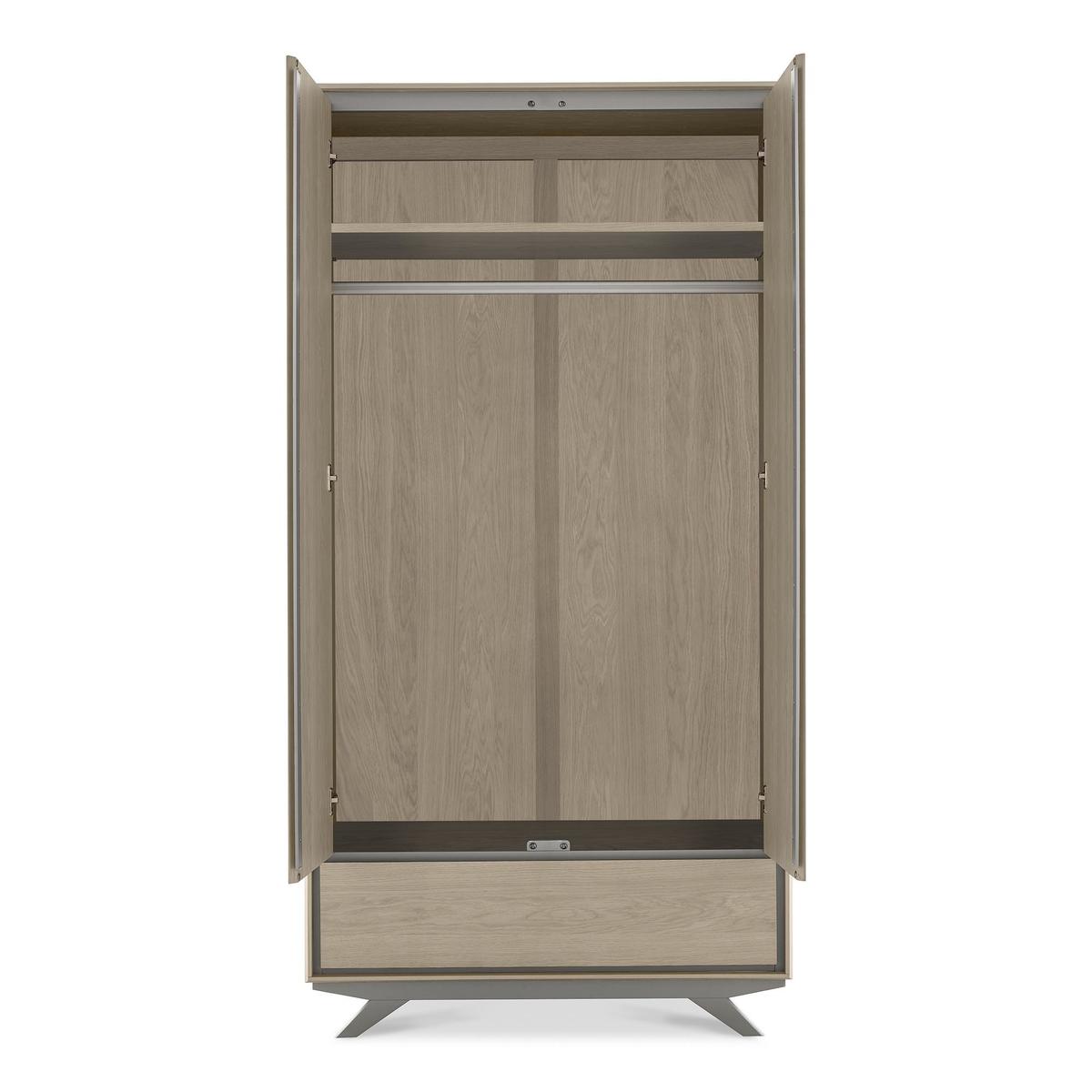 Brunel 2 Door Wardrobe Mid Oak (Brown) – image 4