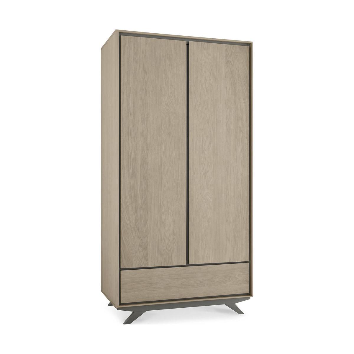 Brunel 2 Door Wardrobe Mid Oak (Brown) – image 2