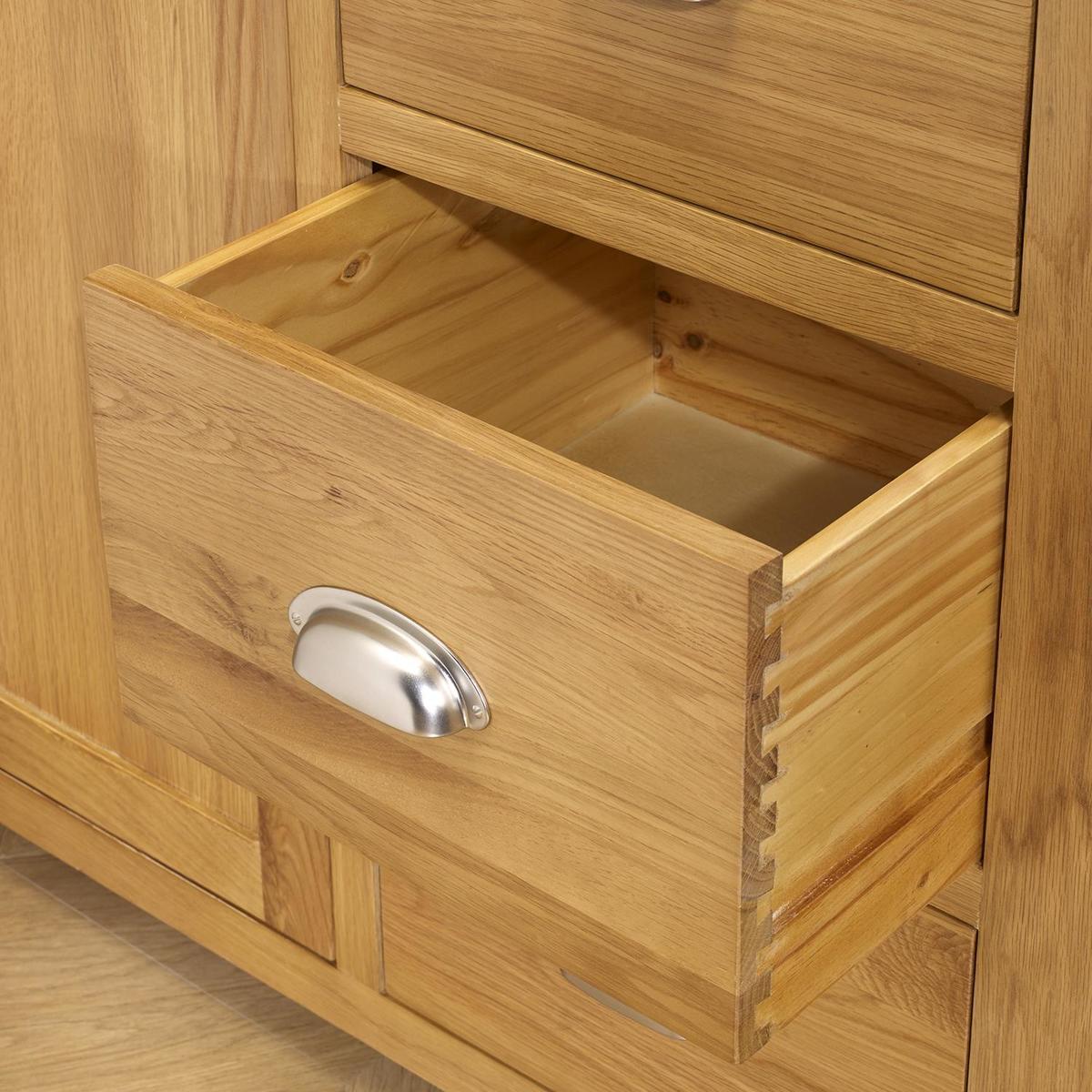 Woburn Oak 1 Door 5 Drawer Wardrobe Brown – image 6