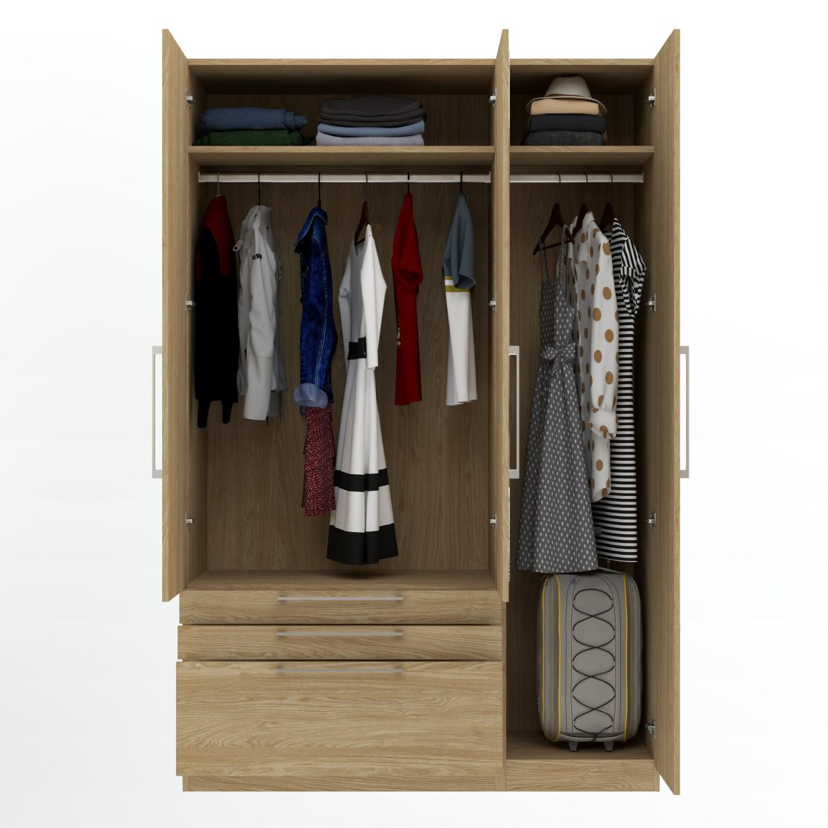Foster Triple 3 Drawer Wardrobe – image 4