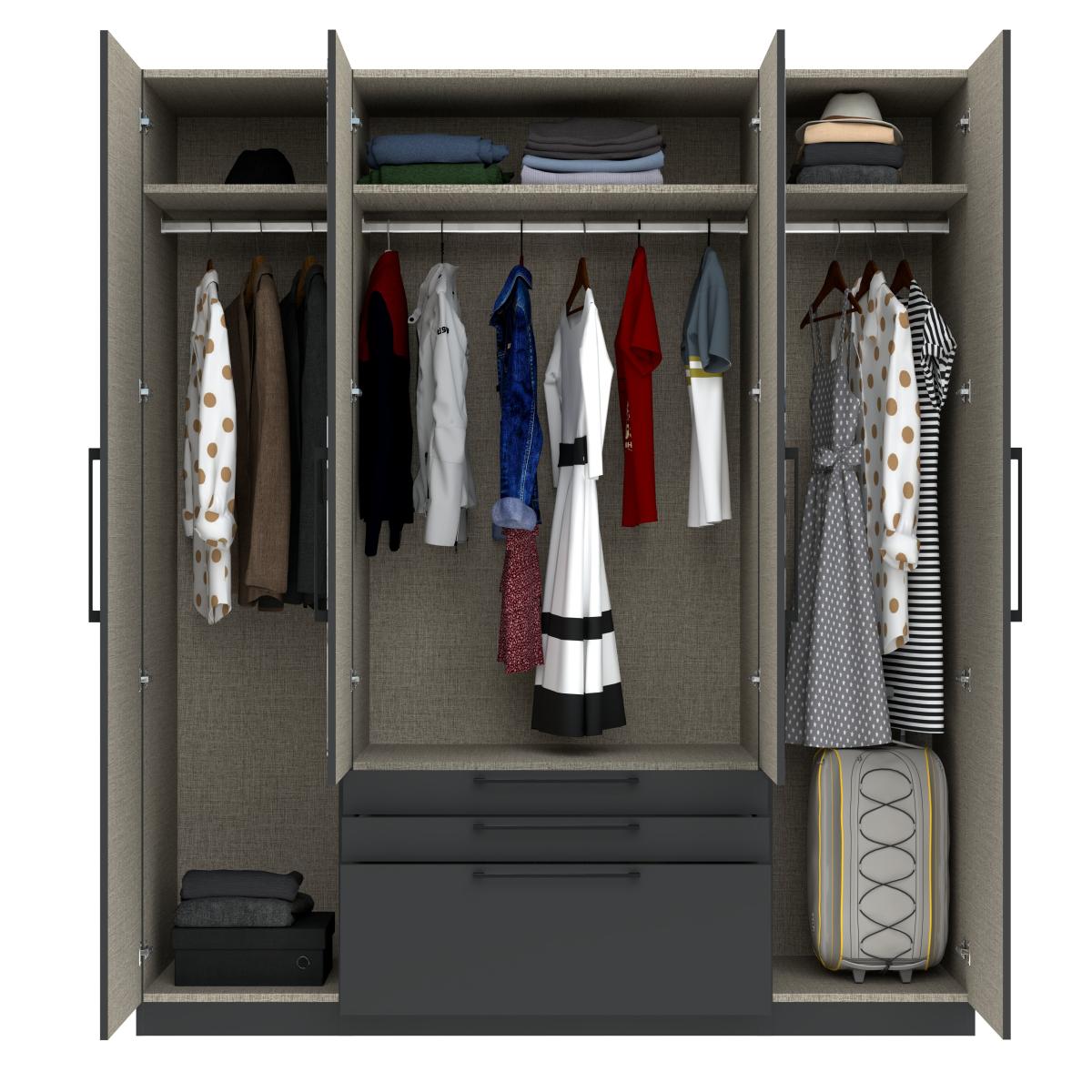 Foster 4 Door 3 Drawer Wardrobe – image 4