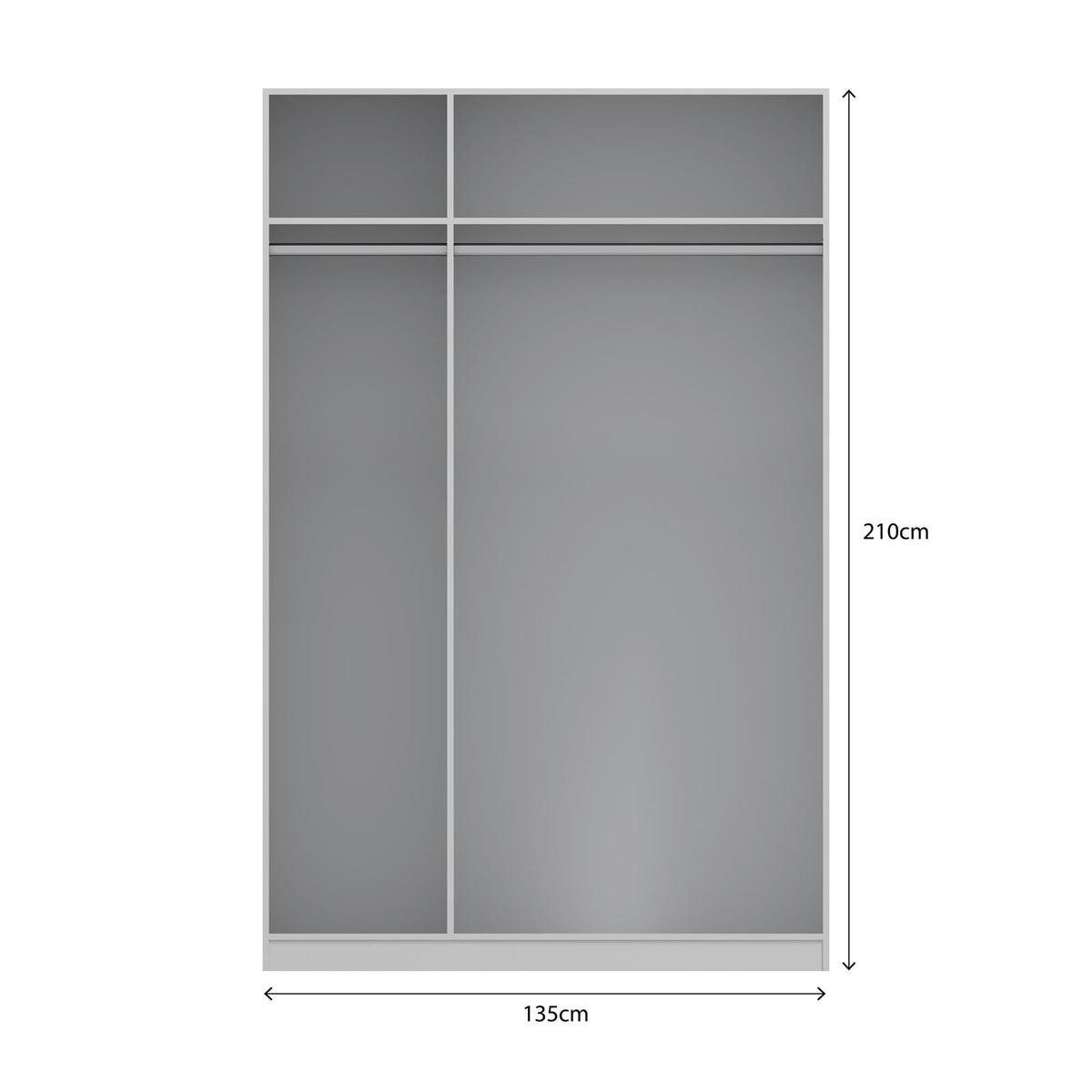 Genoa 3 Door Wardrobe Grey – image 3