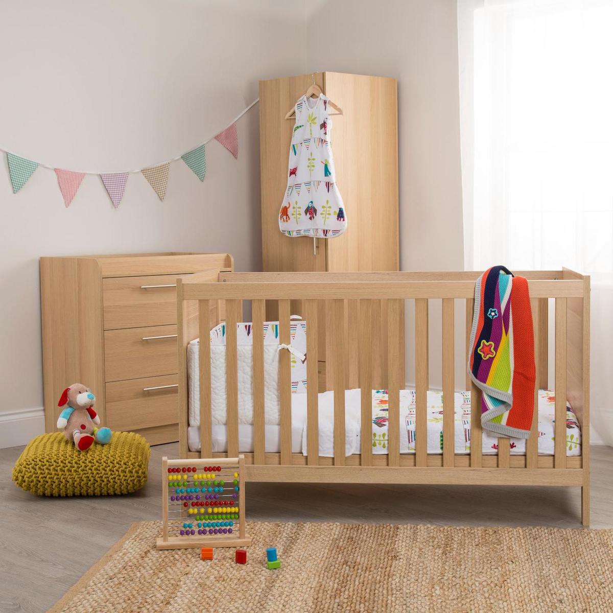 Trio Oak Nursery Wardrobe Natural – image 6