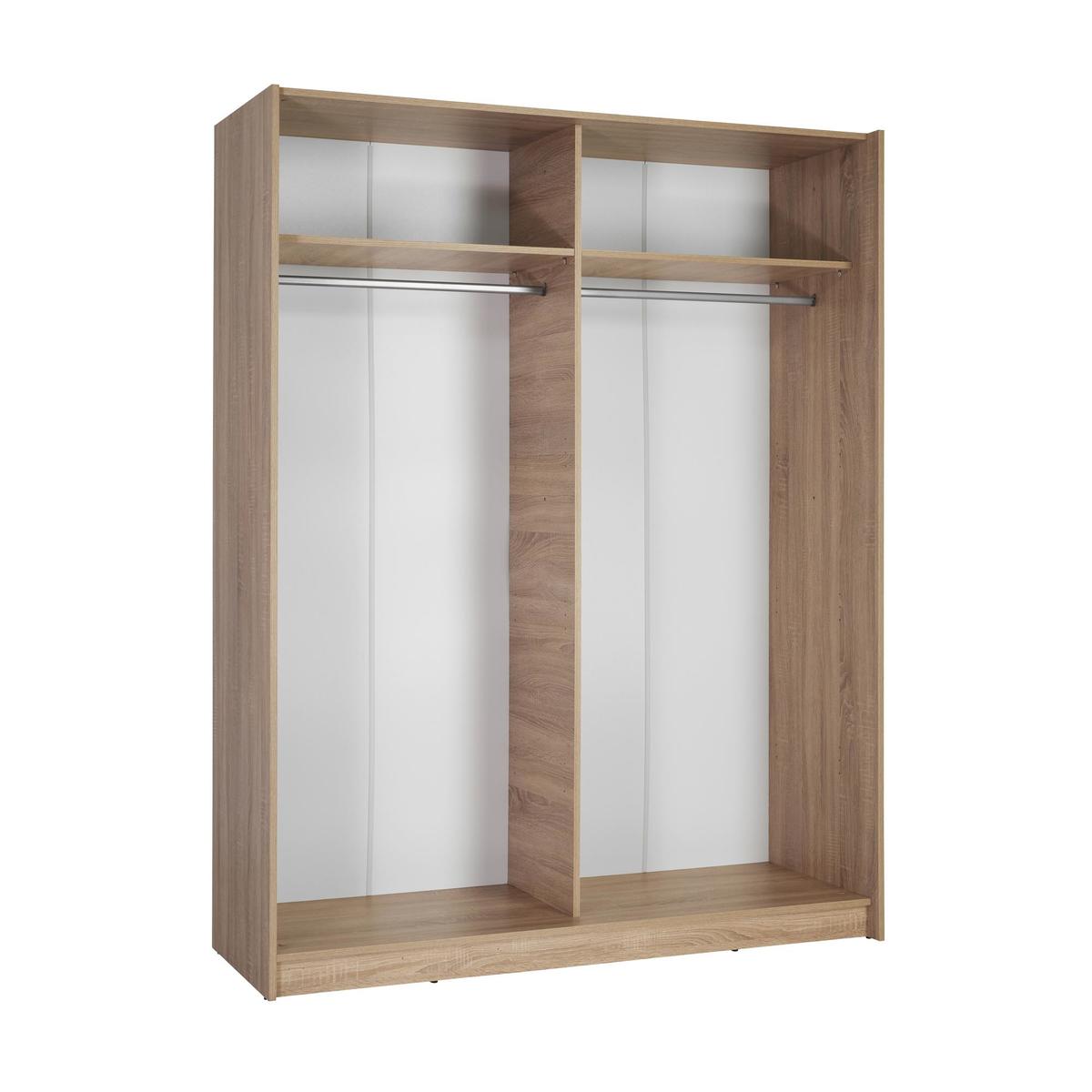 Ellum White Gloss and Oak Sliding Wardrobe White – image 3