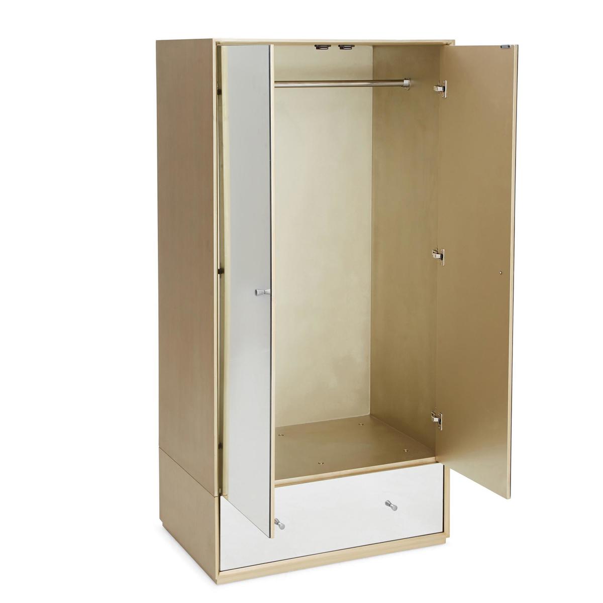 Harriet Mirrored Gents Wardrobe Silver – image 4