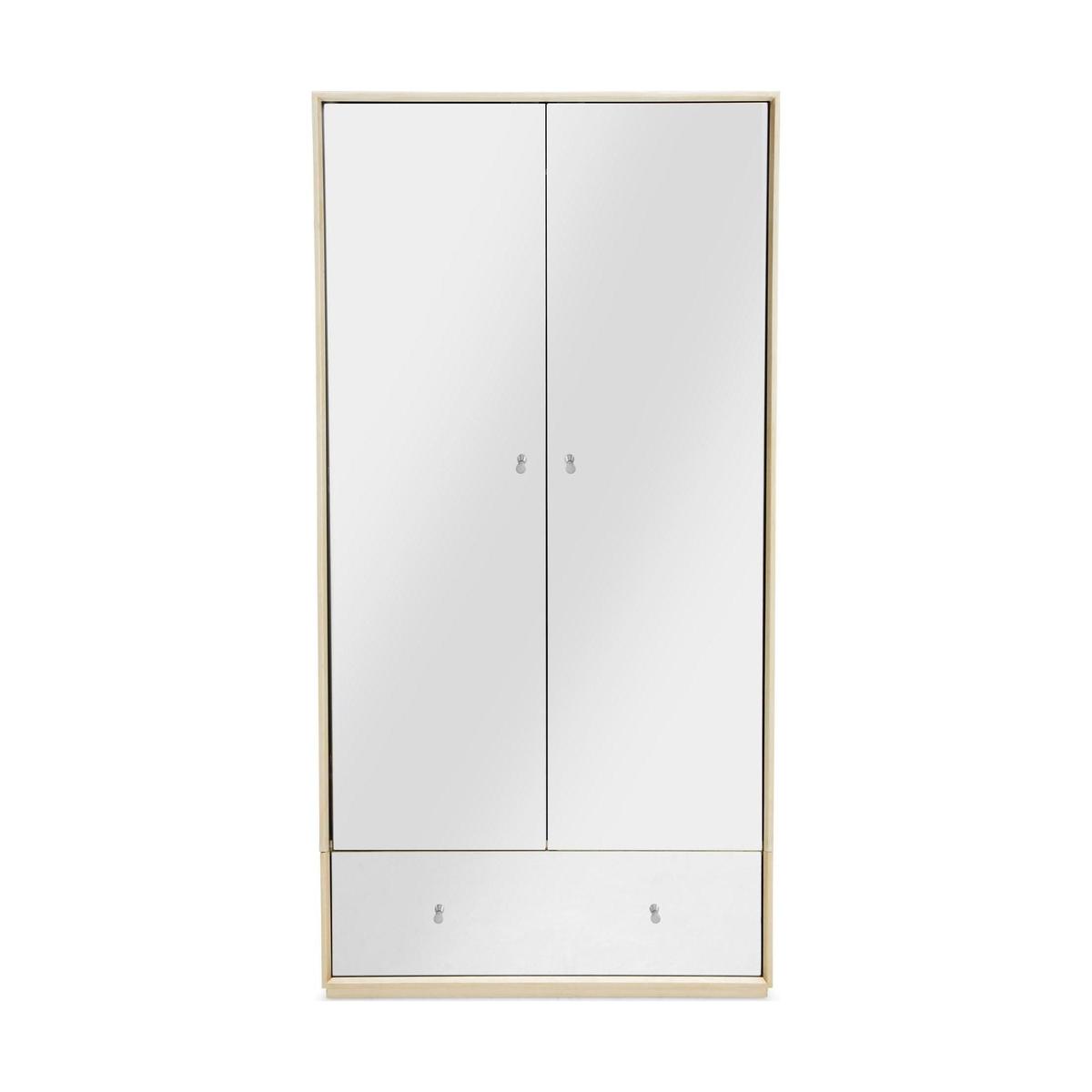 Harriet Mirrored Gents Wardrobe Silver – image 1