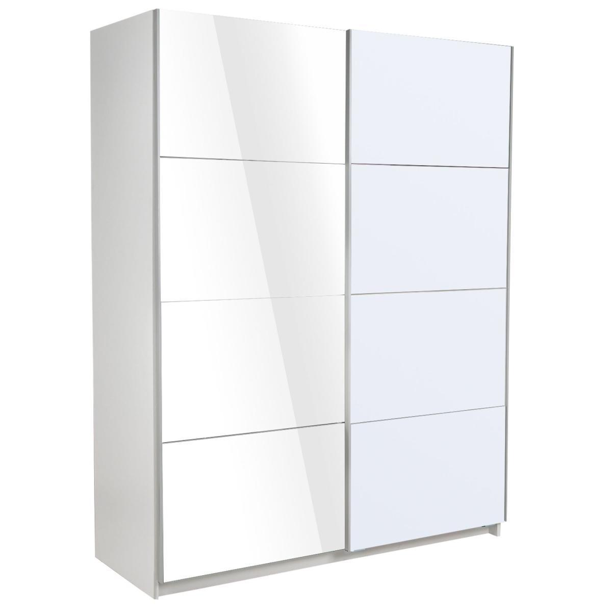 Ellum White High Gloss Sliding Wardrobe White – image 2