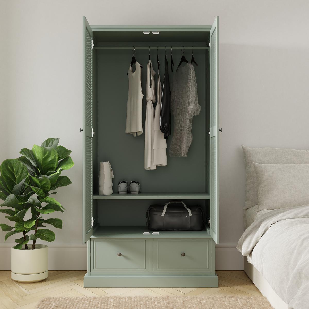 Lucy Double 1 Drawer Wardrobe Sage (Green) – image 2