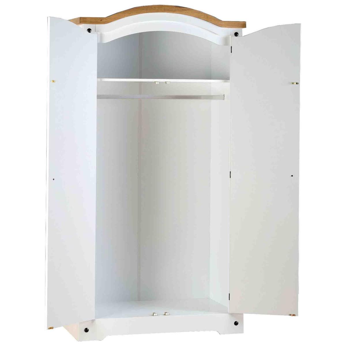 Corona White 2 Door Wardrobe White – image 2