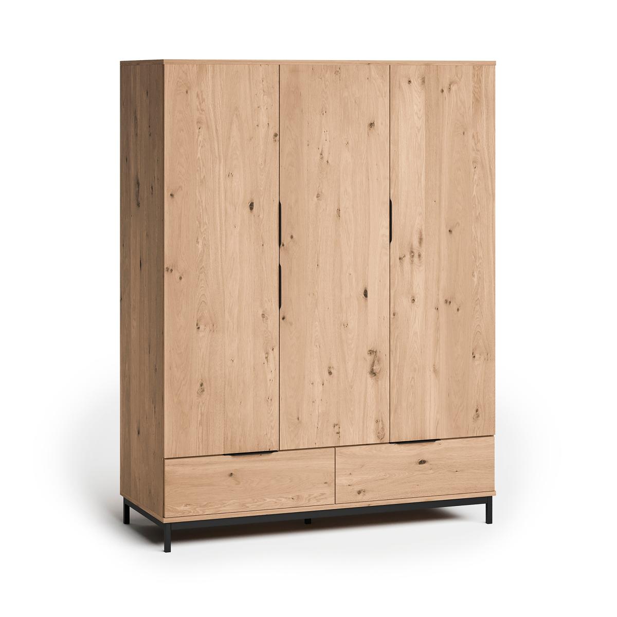 Reynolds Triple Wardrobe Rustic Oak Effect – image 7