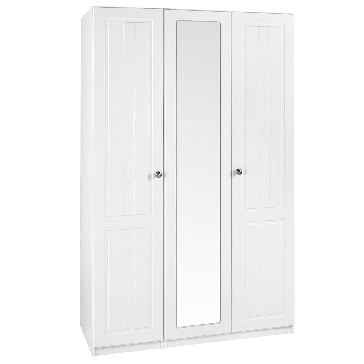 Calando Triple Mirrored Wardrobe Cream – image 2