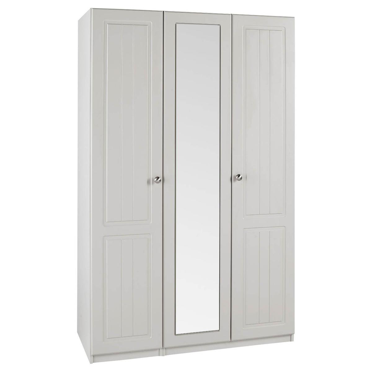Calando Triple Mirrored Wardrobe Cream – image 3