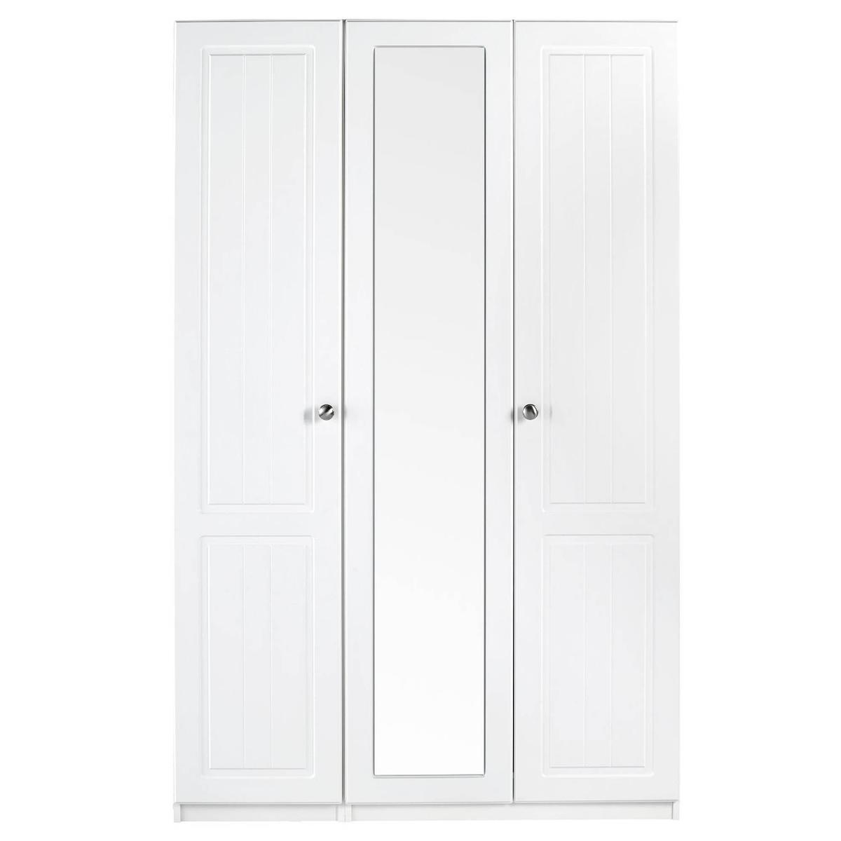 Calando Triple Mirrored Wardrobe Cream – image 4