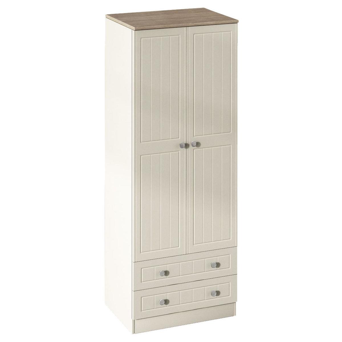 Vienna Tall 2 Door 2 Drawer Wardrobe Grey – image 2