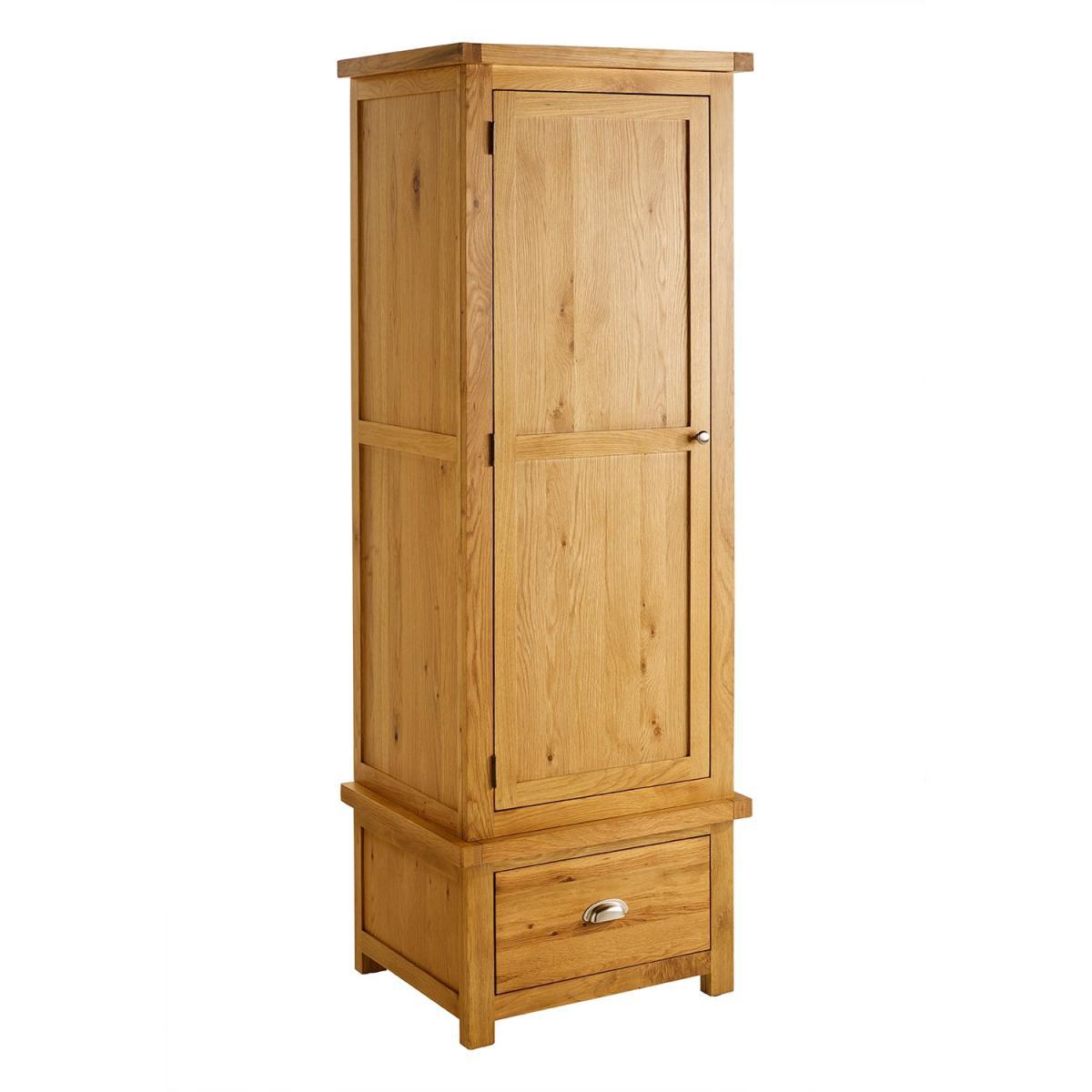 Woburn Oak 1 Door 1 Drawer Wardrobe Brown – image 4