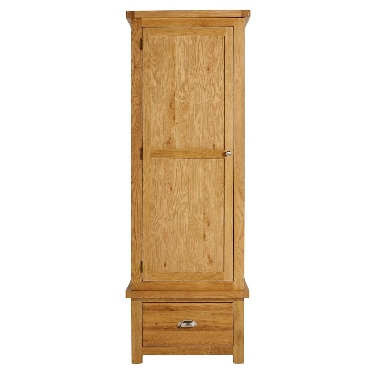 Woburn Oak 1 Door 1 Drawer Wardrobe Brown – image 5