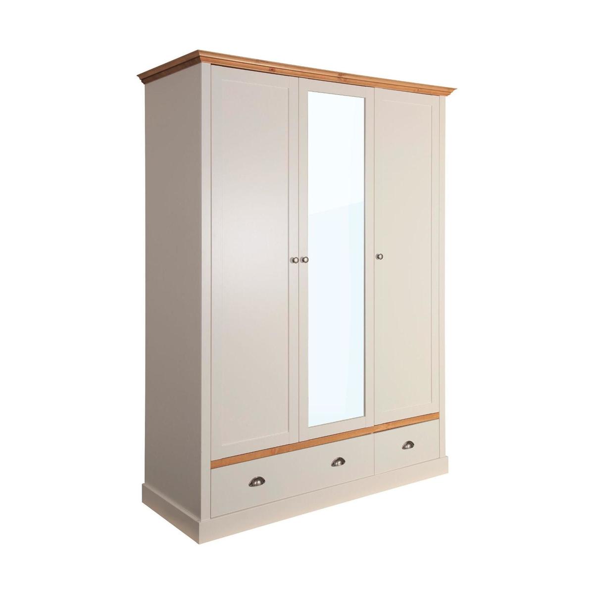 Sandringham Grey 4 Drawer Triple Wardrobe Grey – image 2