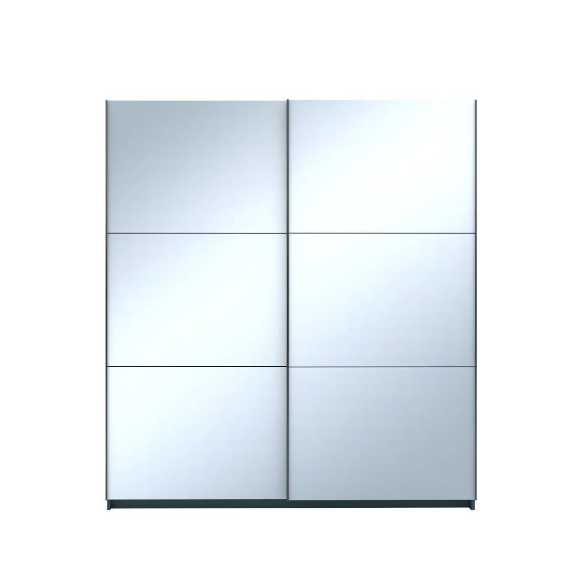 Norland Anthracite 2 Door Sliding Full Mirrored Wardrobe Dark Grey – image 2