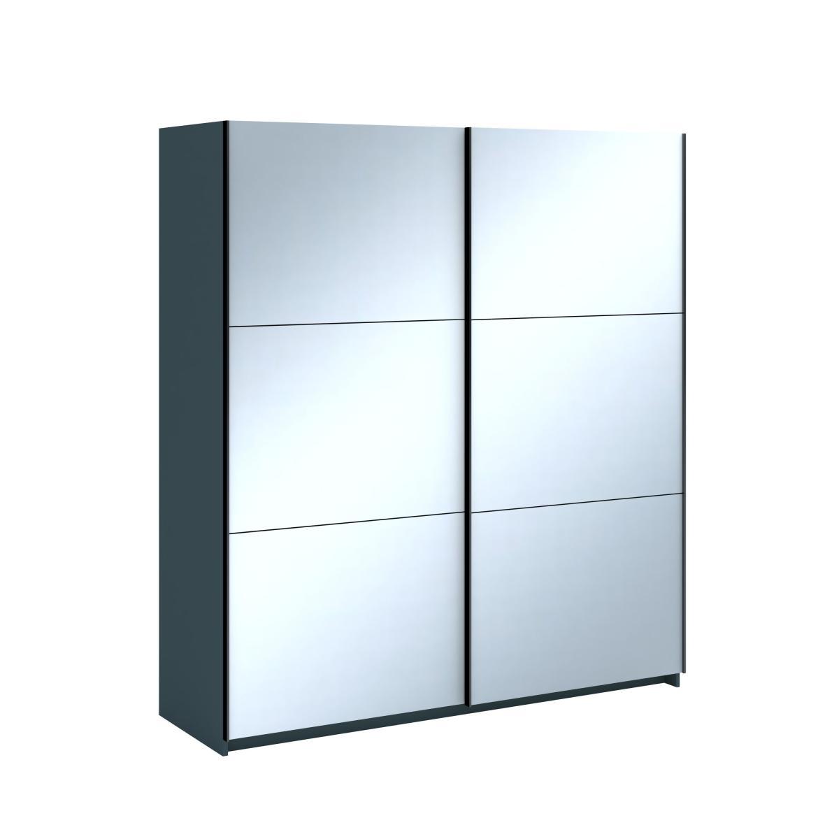 Norland Anthracite 2 Door Sliding Full Mirrored Wardrobe Dark Grey – image 3