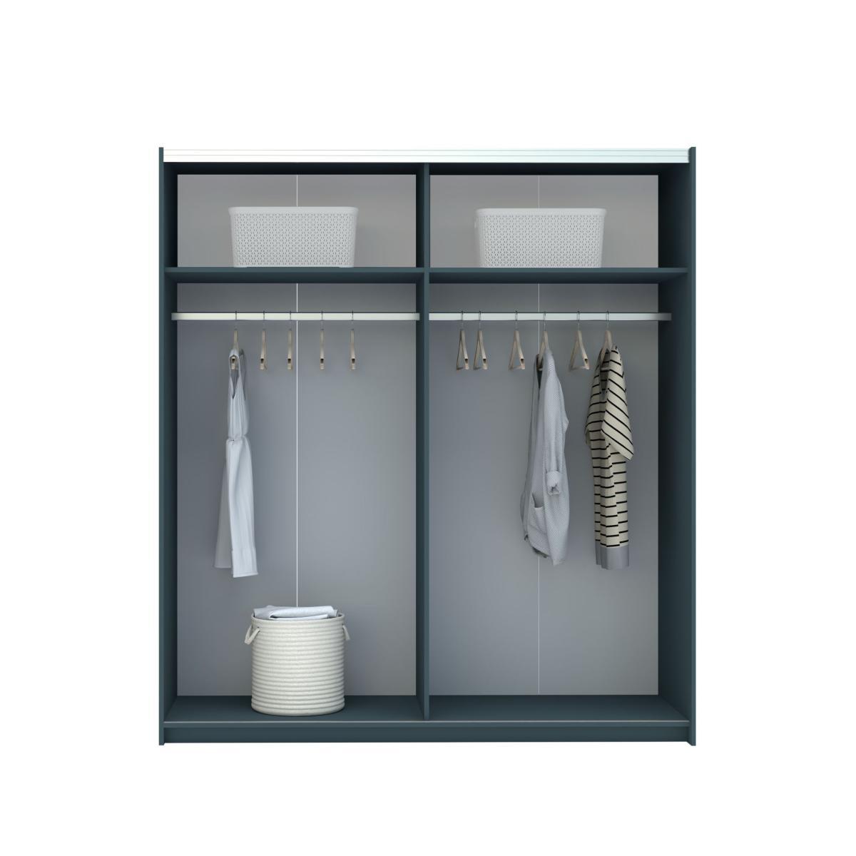 Norland Anthracite 2 Door Sliding Full Mirrored Wardrobe Dark Grey – image 4