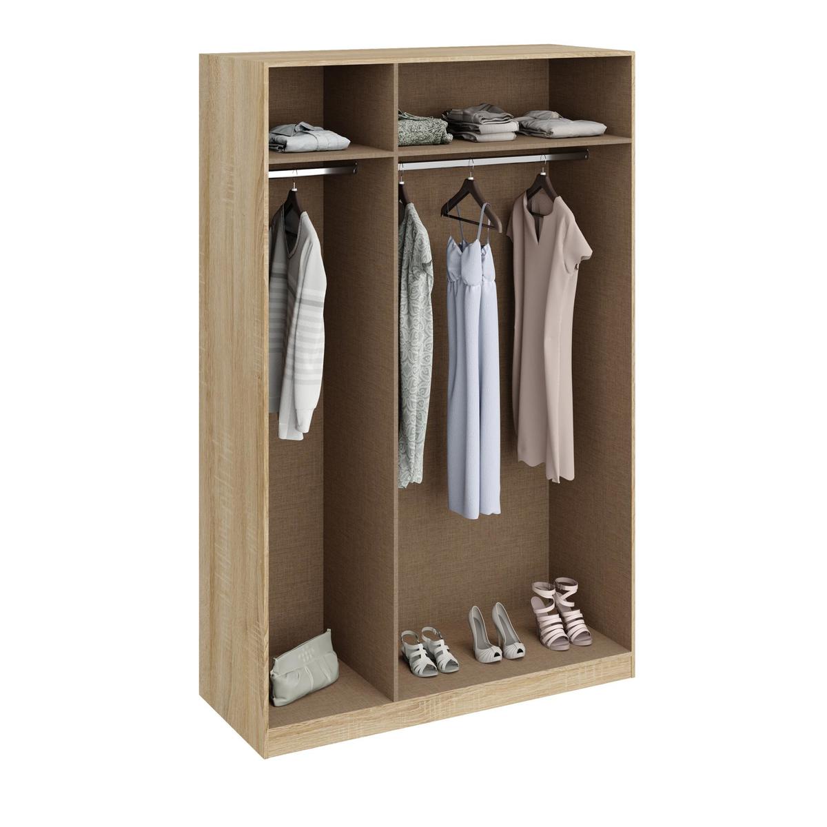 Hampton 3 Door Mirrored Wardrobe Brown – image 4