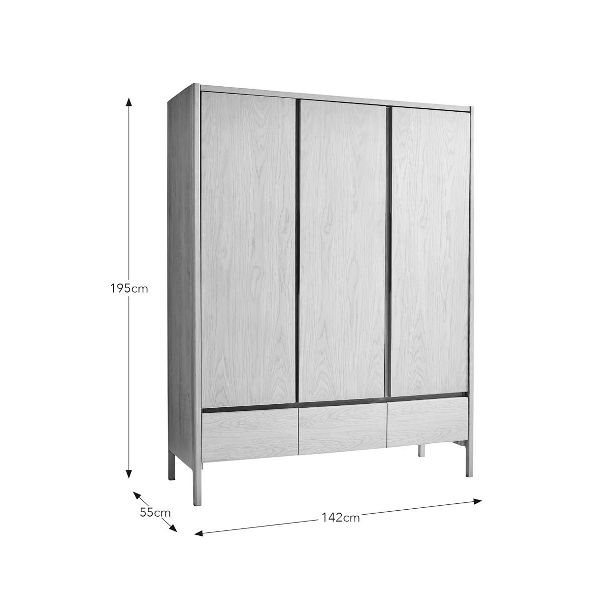 Elements Holmes Triple Wardrobe, Oak Oak – image 6