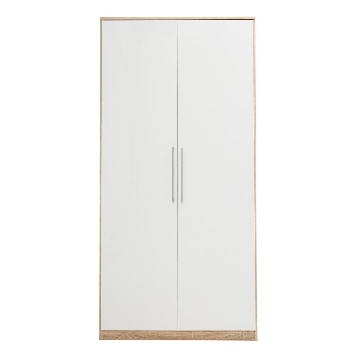 Greven (Gamma) Oak and White Gloss 2 Door Wardrobe White – image 3