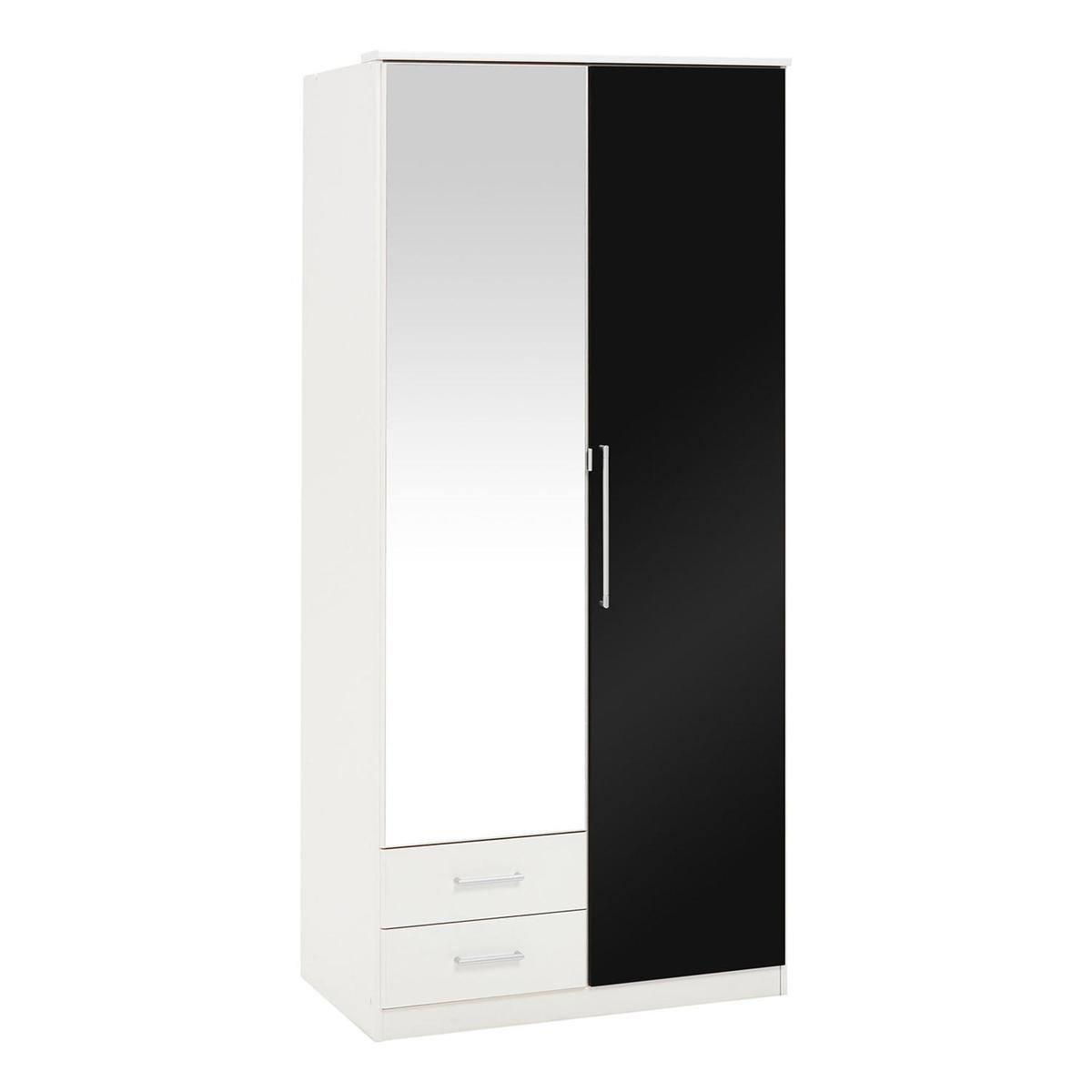 Greven White 2 Door 2 Drawer Mirrored Wardrobe White – image 2