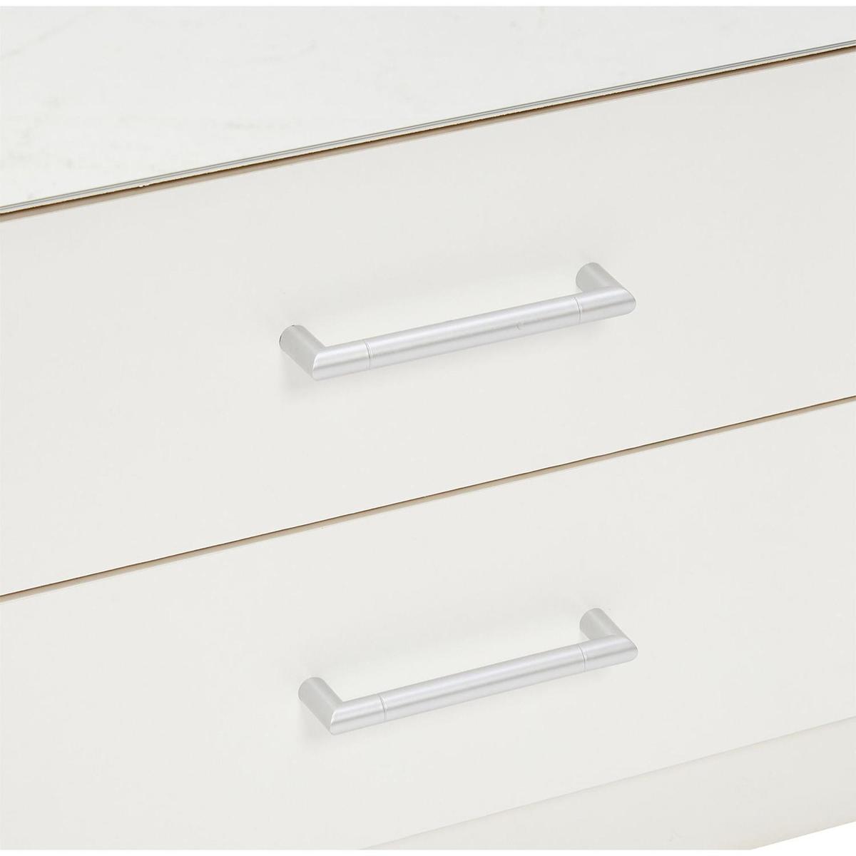 Greven White 2 Door 2 Drawer Mirrored Wardrobe White – image 4