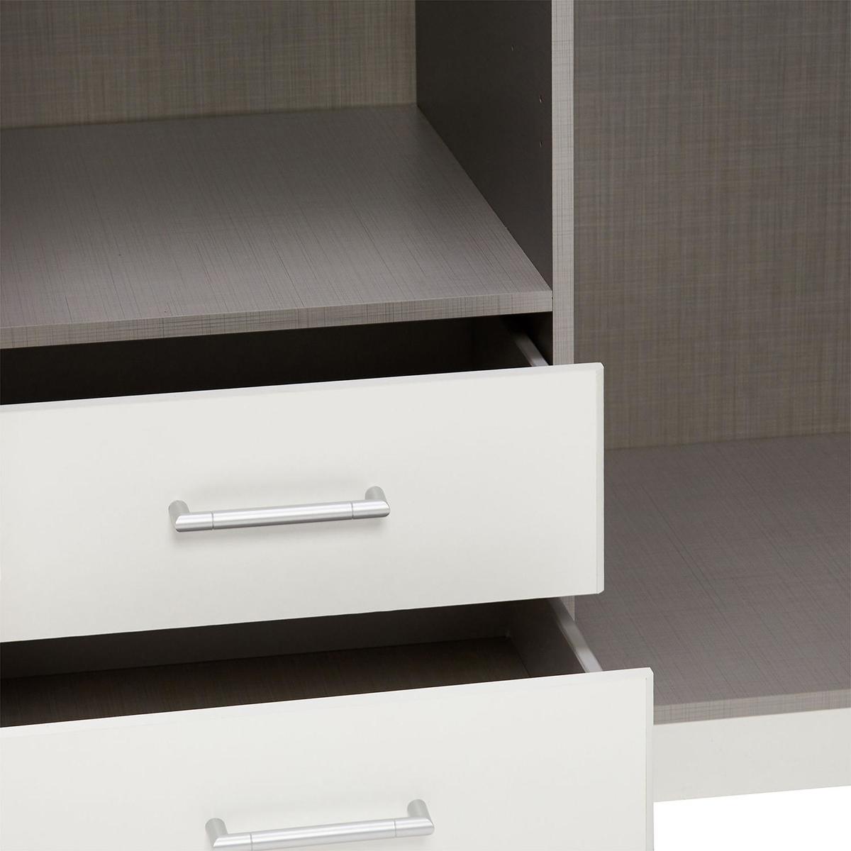 Greven White 2 Door 2 Drawer Mirrored Wardrobe White – image 6