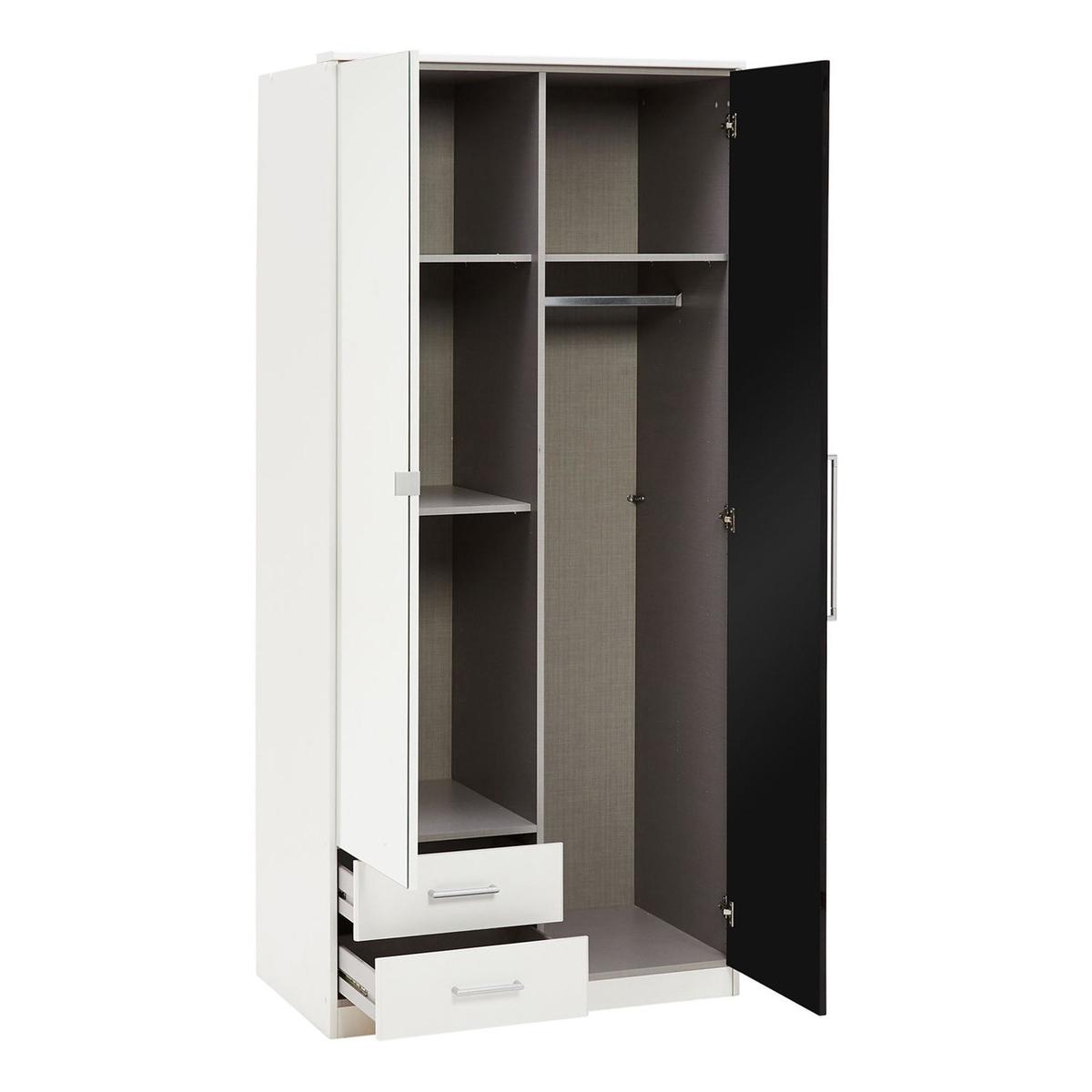 Greven White 2 Door 2 Drawer Mirrored Wardrobe White – image 7