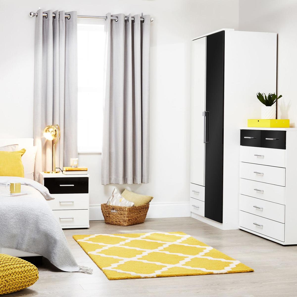 Greven White 2 Door 2 Drawer Mirrored Wardrobe White – image 8