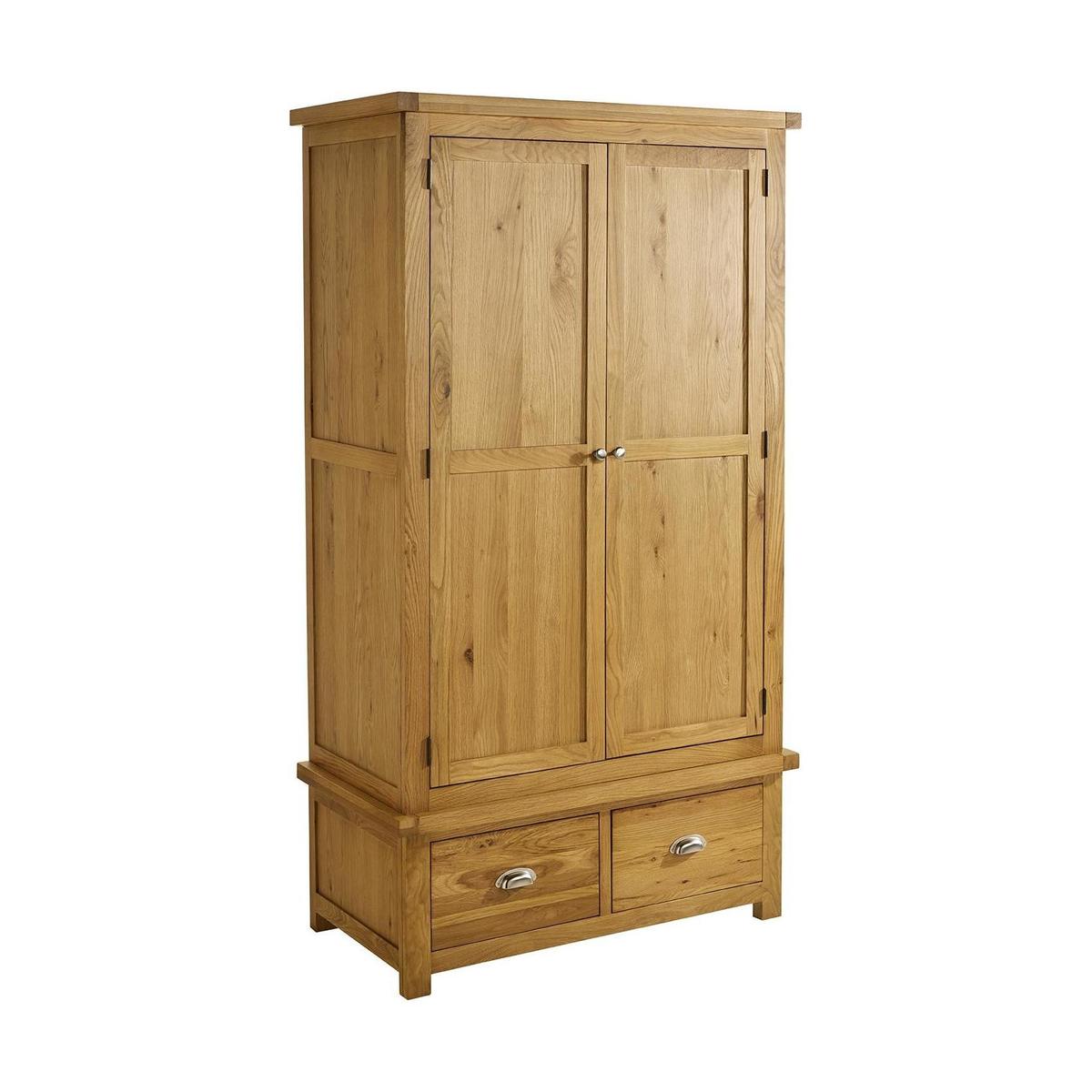 Woburn Oak 2 Door 2 Drawer Wardrobe Natural – image 2