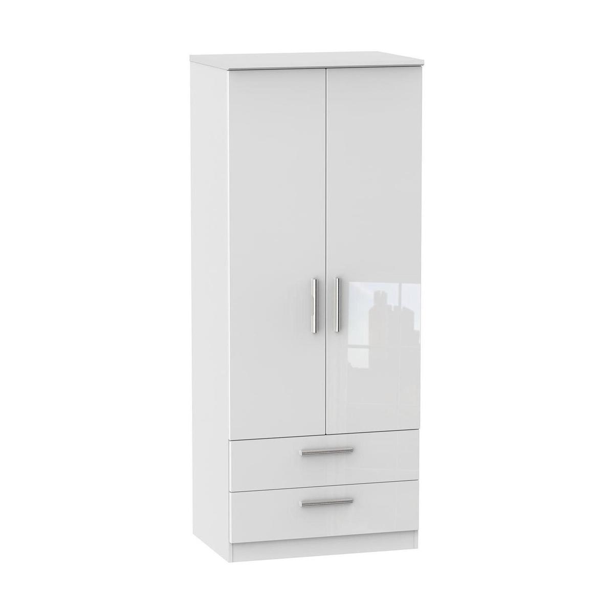 Knightsbridge 2 Drawer 2 Door Wardrobe White