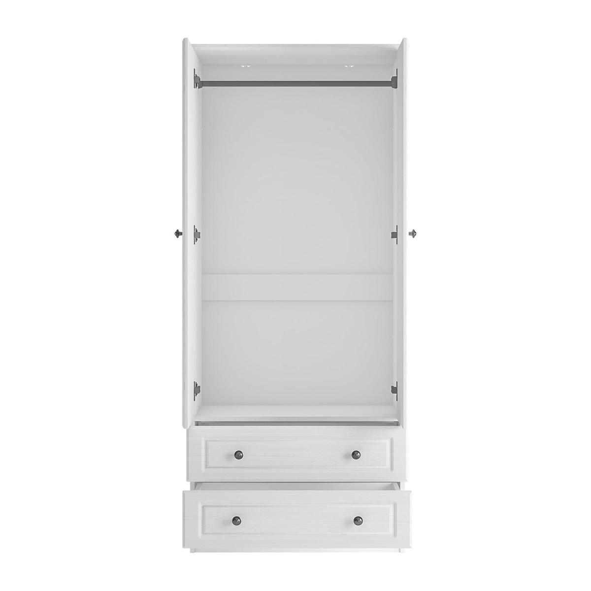 Hampshire 2 Drawer Double Wardrobe White – image 2