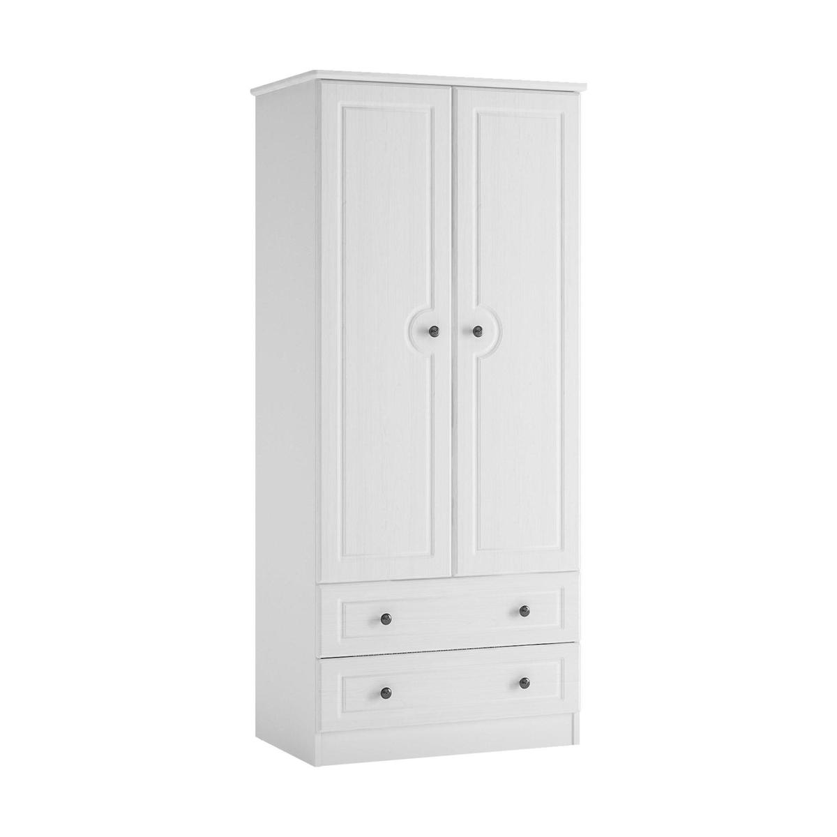 Hampshire 2 Drawer Double Wardrobe White – image 1