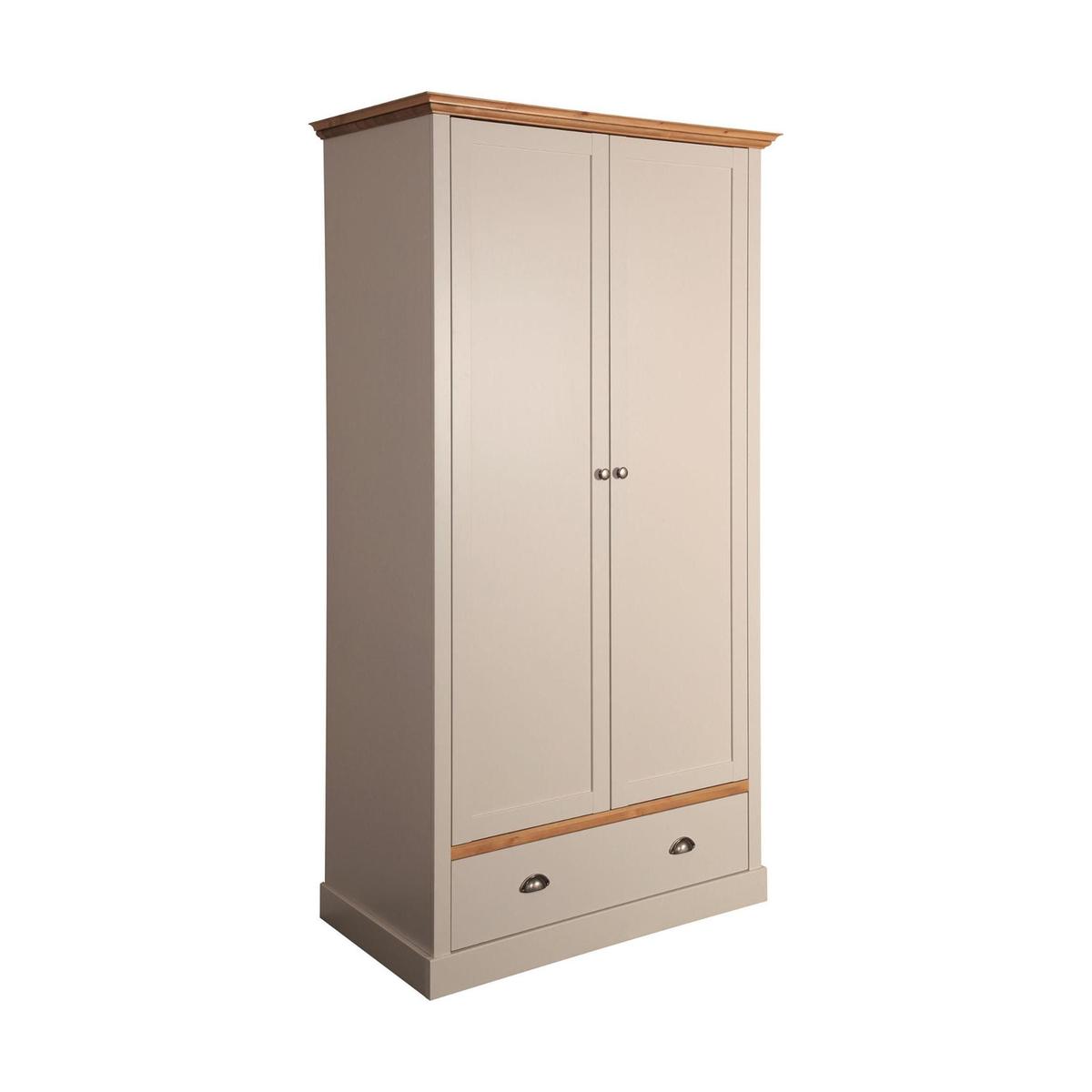 Sandringham Grey 2 Door Single Wardrobe Grey – image 2