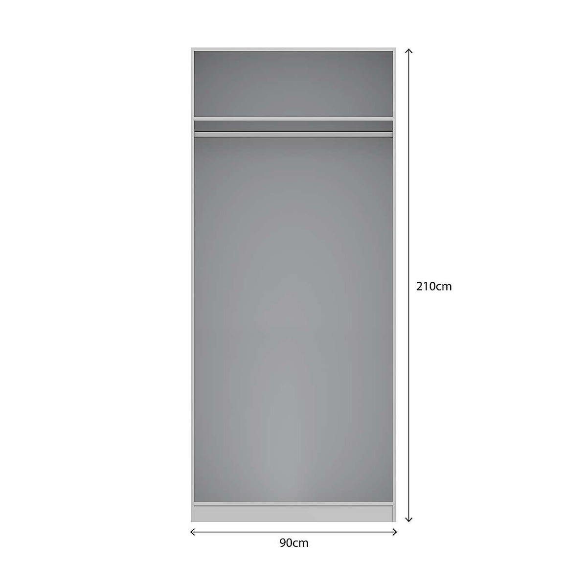 Moritz 2 Door Wardrobe White and Grey – image 3