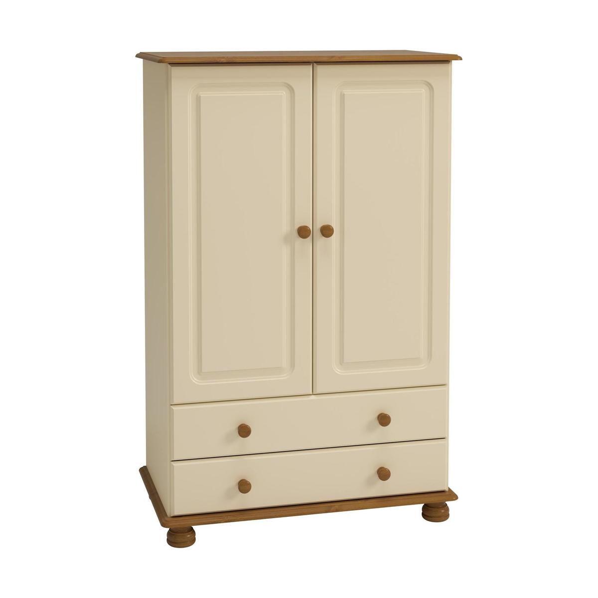 Colburn Cream Wide 2 Door 2 Drawer Wardrobe Natural/Cream – image 2