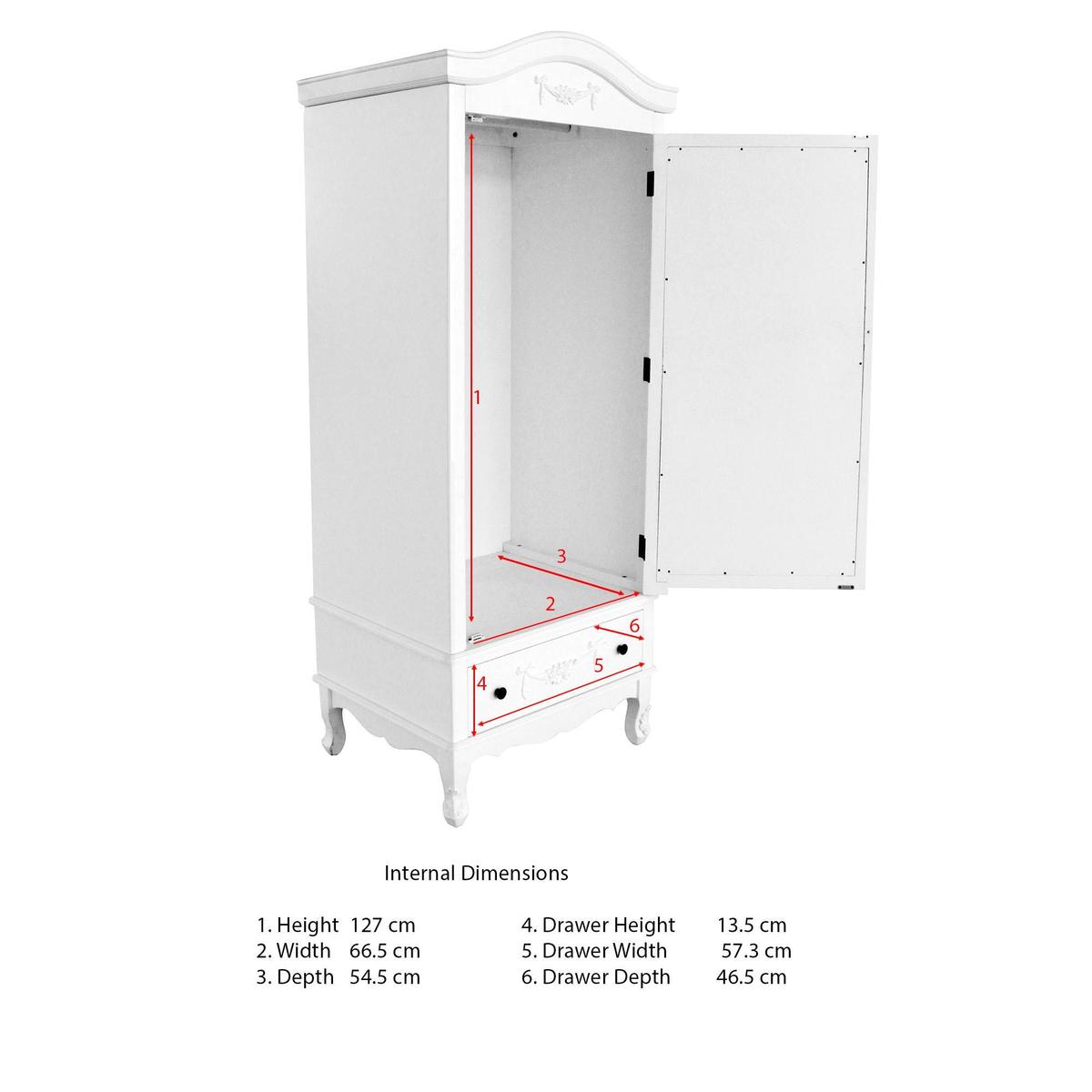 Toulouse Ivory Single Wardrobe Off-White – image 6