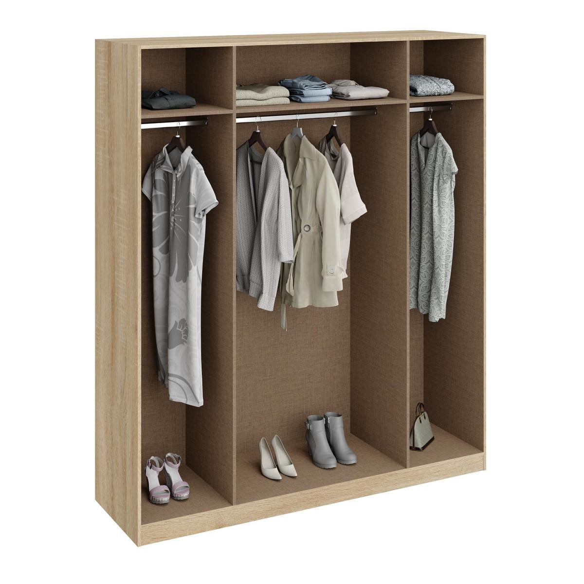 Hampton 4 Door Mirrored Wardrobe Brown – image 4