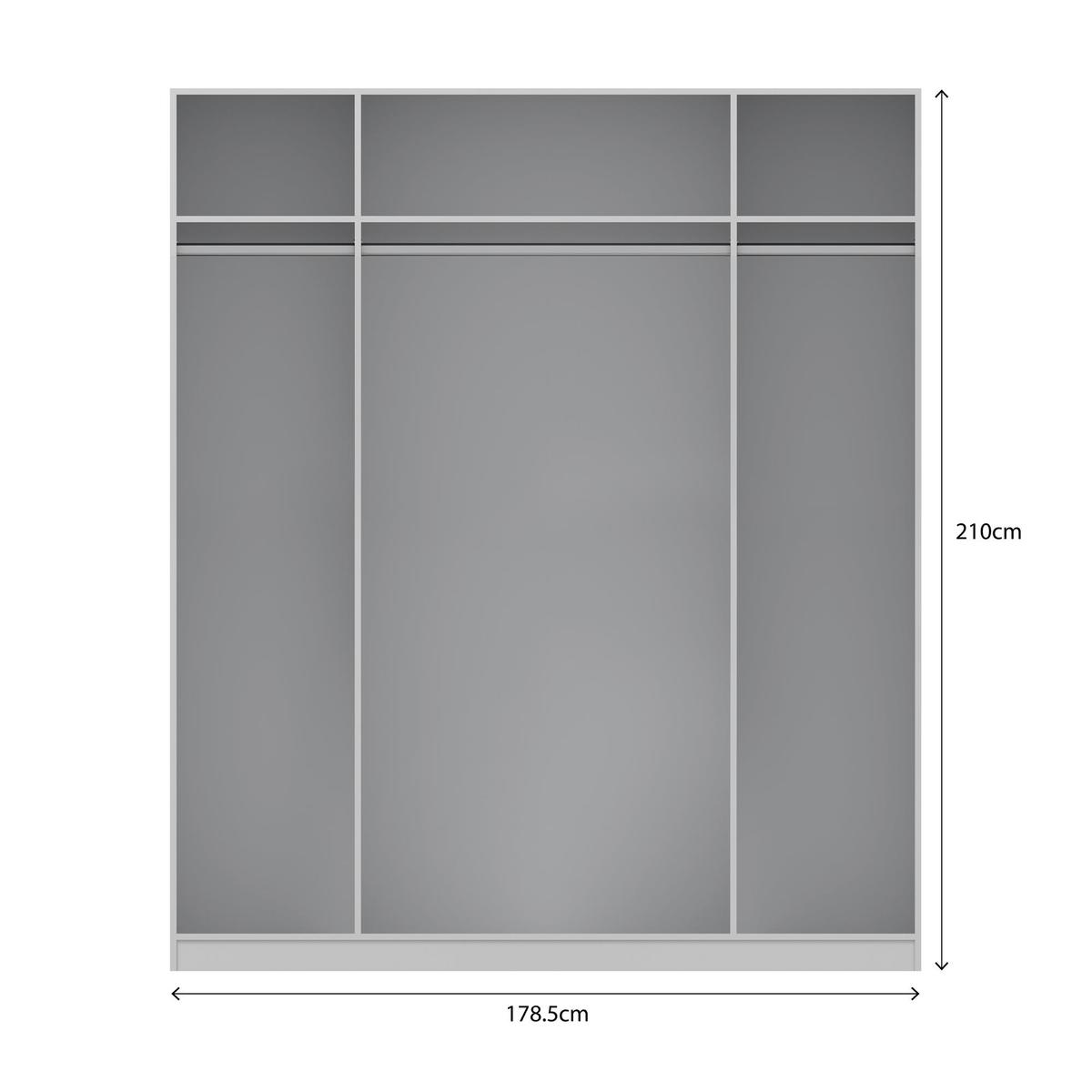 Genoa 4 Door Wardrobe Grey – image 3